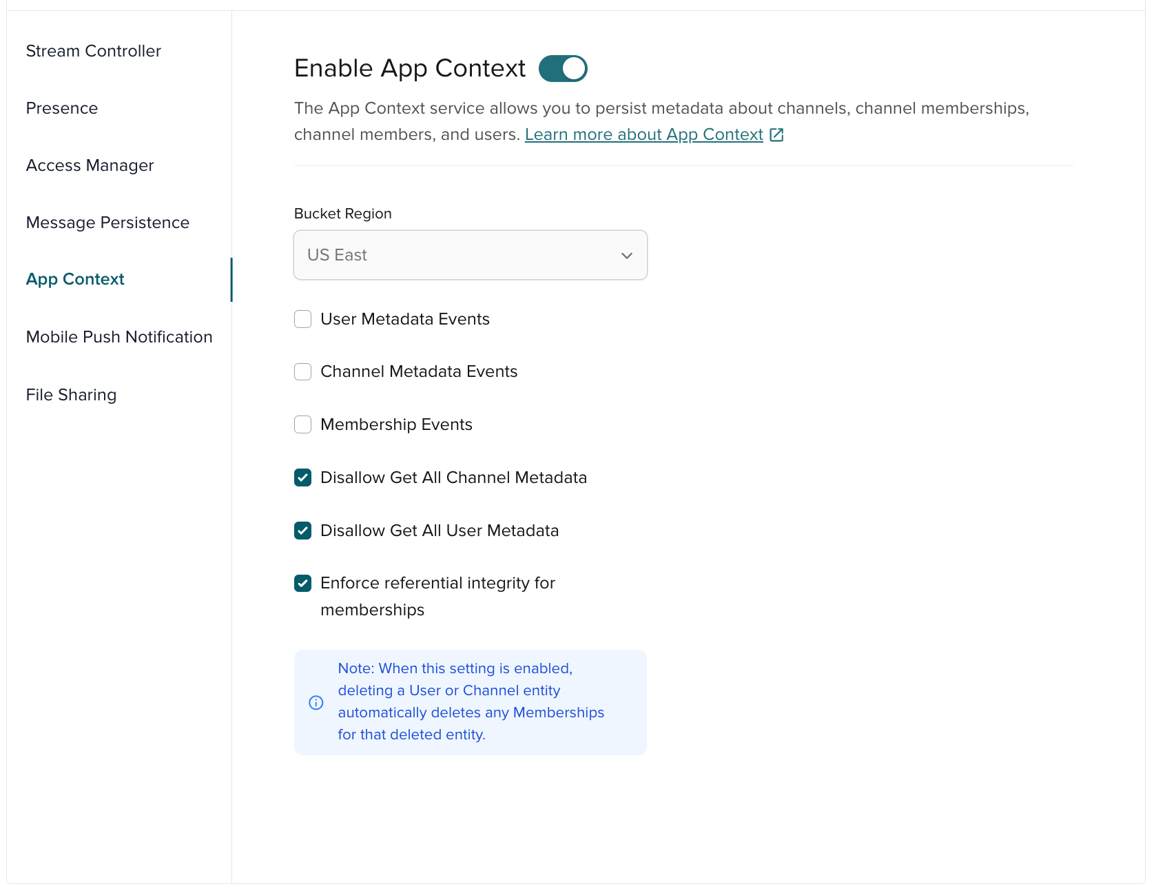 App Context in Admin Portal