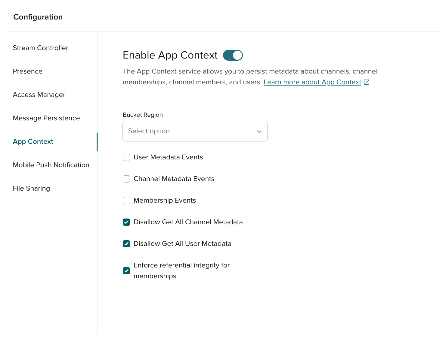 App Context in Admin Portal