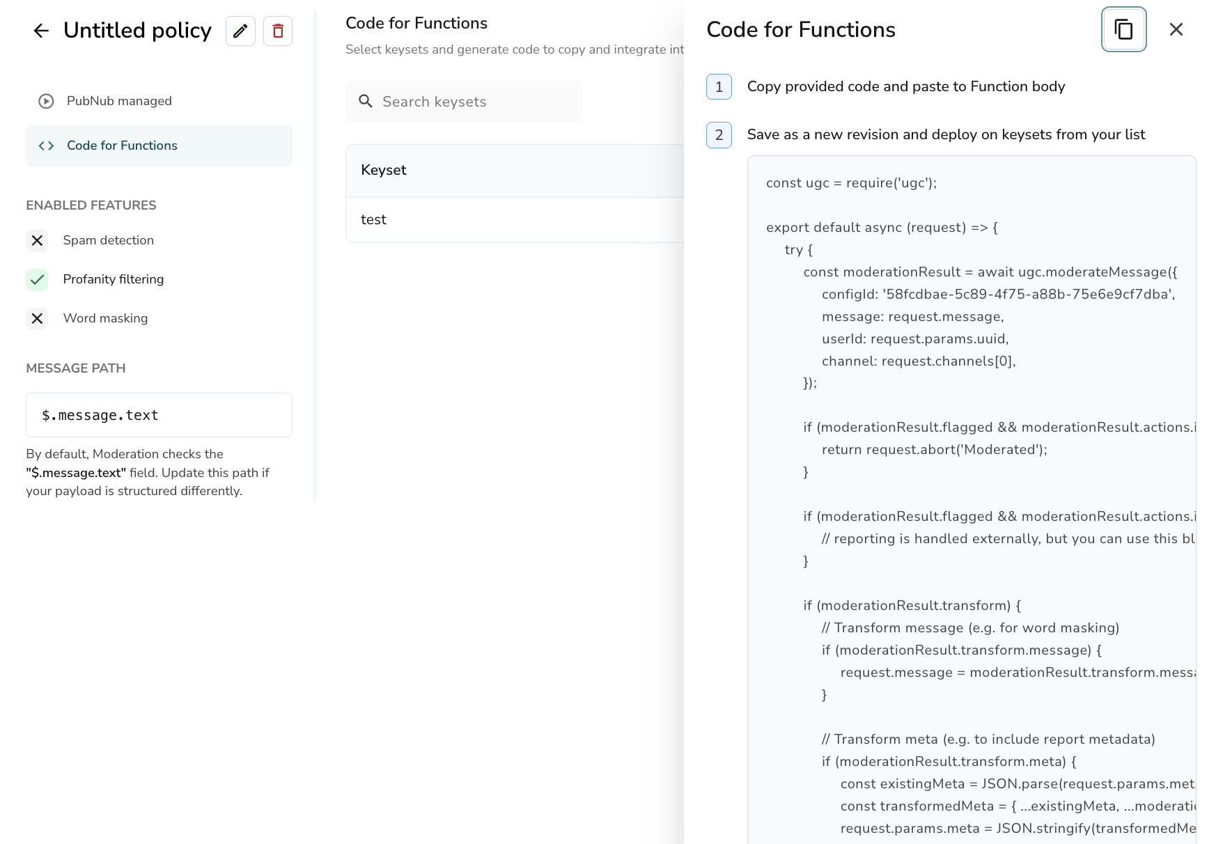 Code for Functions