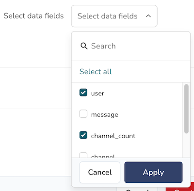 Configure conditions from query data fields