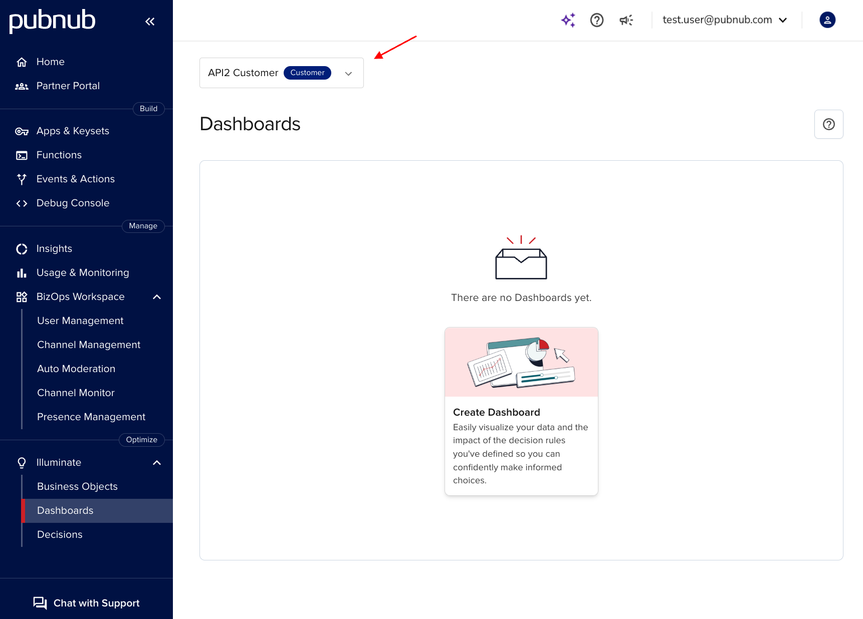 Create Dashboard for end customers