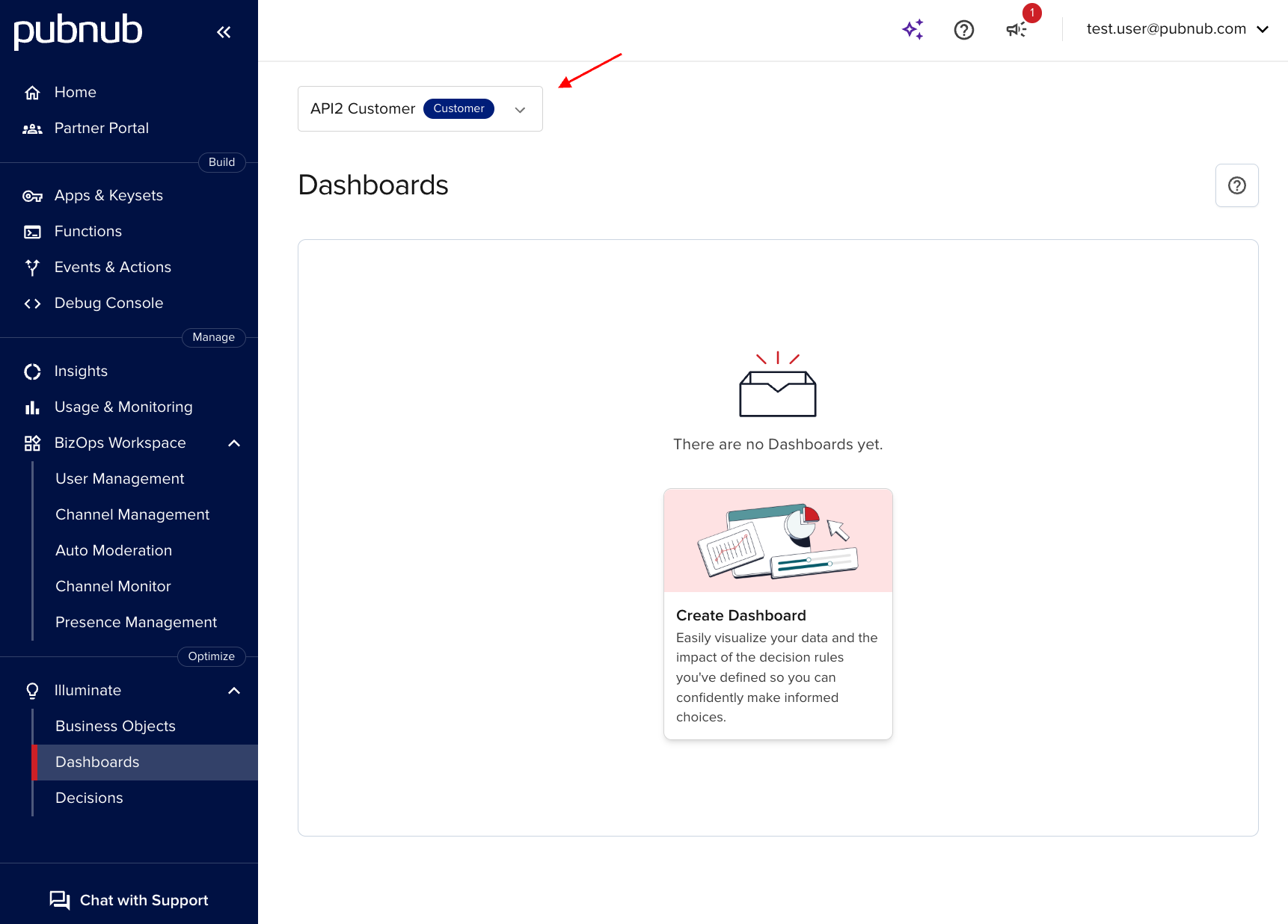 Create Dashboard for end customers