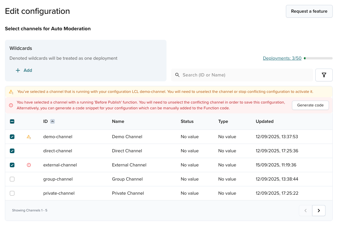 Edit configuration conflict screenshot