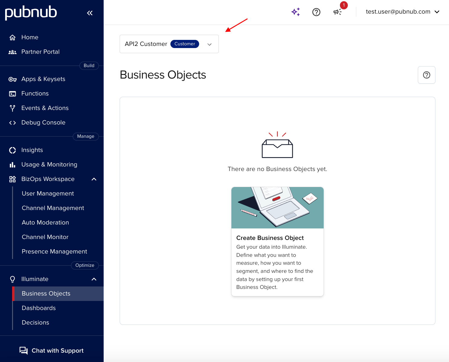 Select customer in Admin Portal to create resources