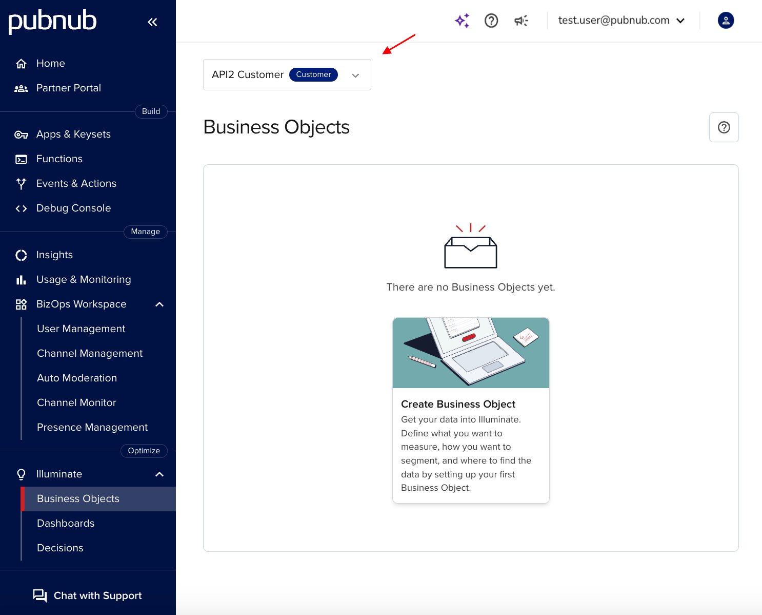 Select customer in Admin Portal to create resources