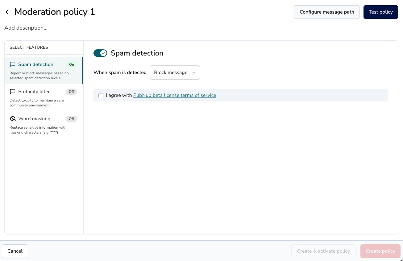 Select features