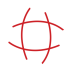 Red and white network connectivity icon with nodes and lines forming a spherical shape.