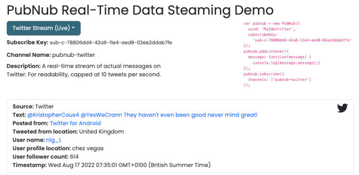 Image showing real-time data streaming