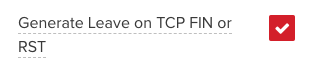 Portal Configuration: Presence Generate Leave TCP FIN RST